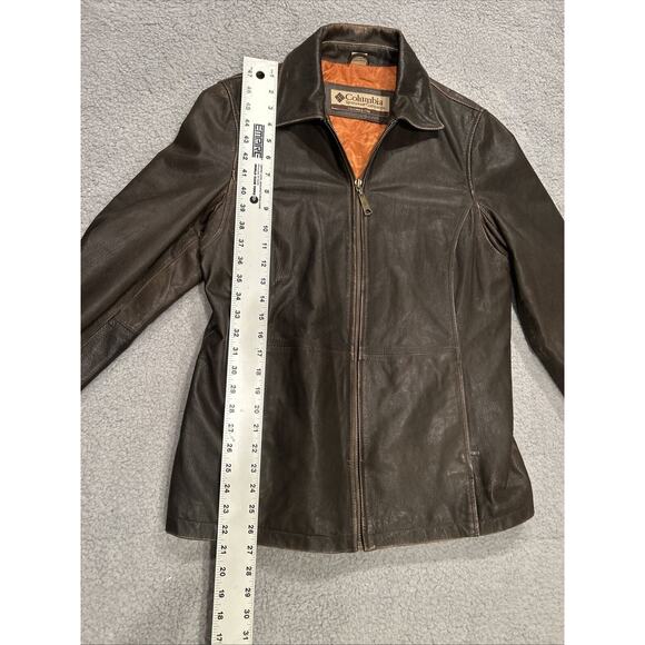 Columbia Sportswear Brown Leather Jacket Mens Large 100% Leather Outershell - Picture 7 of 12